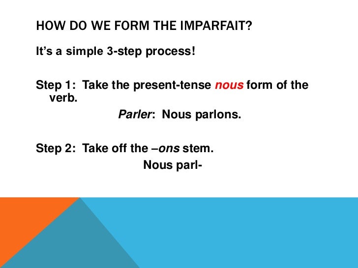 imparfait introduction how to form imparfait