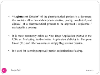 investigational medicinal product dossier and Dossier. | PPTX