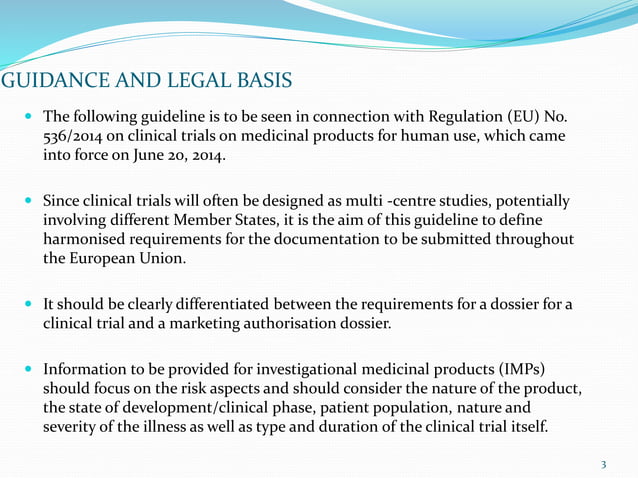 Impd Dossier : EU GMP Requirements – CTOK