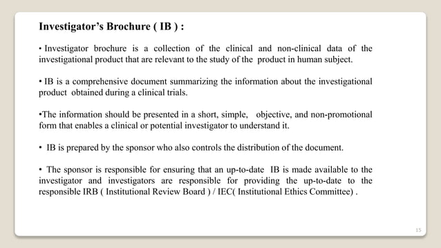 Investigator Brochure Example.pdf Investigation of Medicinal Product Dossier (IMPD) and Investigator ...