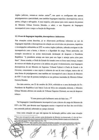 Setembro de 2016: Impeachment de Gilmar, documento assinado 