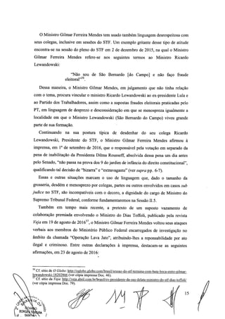 Setembro de 2016: Impeachment de Gilmar, documento assinado 