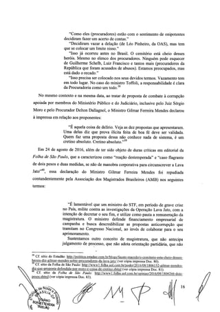 Setembro de 2016: Impeachment de Gilmar, documento assinado 