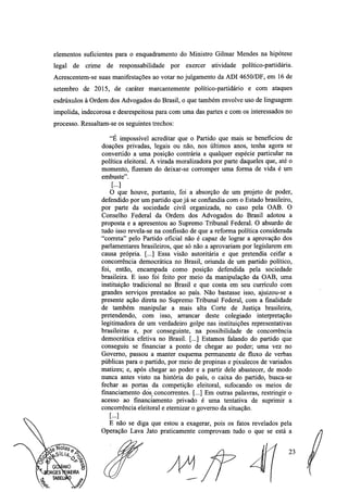 Setembro de 2016: Impeachment de Gilmar, documento assinado 