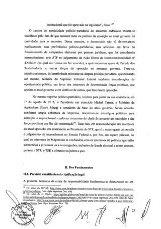 Setembro de 2016: Impeachment de Gilmar, documento assinado 