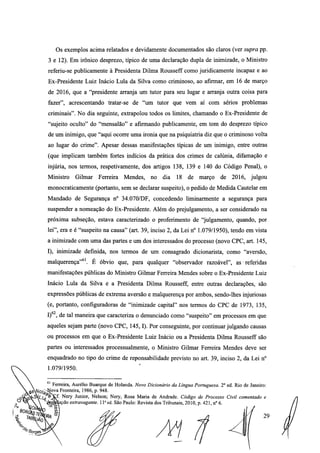 Setembro de 2016: Impeachment de Gilmar, documento assinado 