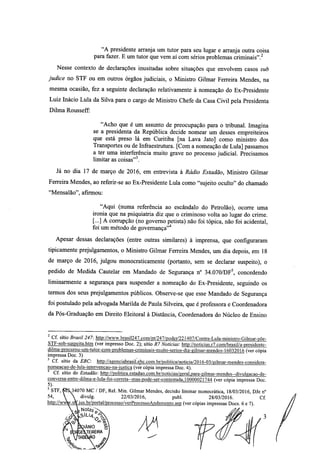 Setembro de 2016: Impeachment de Gilmar, documento assinado 