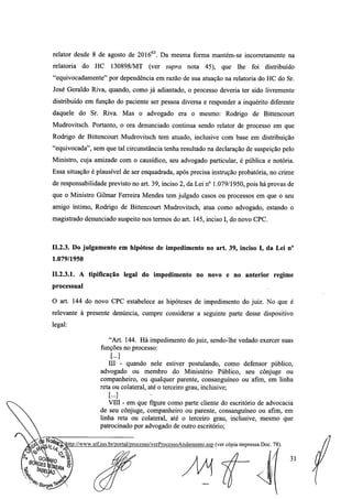 Setembro de 2016: Impeachment de Gilmar, documento assinado 