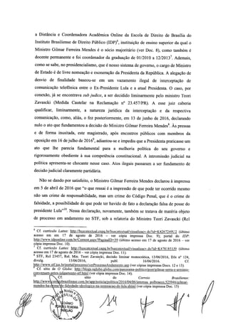 Setembro de 2016: Impeachment de Gilmar, documento assinado 