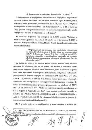 Setembro de 2016: Impeachment de Gilmar, documento assinado 