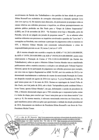 Setembro de 2016: Impeachment de Gilmar, documento assinado 