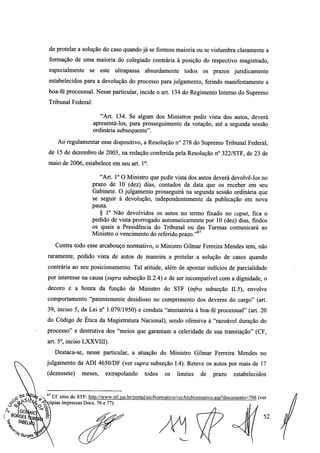 Setembro de 2016: Impeachment de Gilmar, documento assinado 