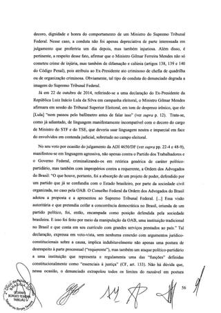 Setembro de 2016: Impeachment de Gilmar, documento assinado 