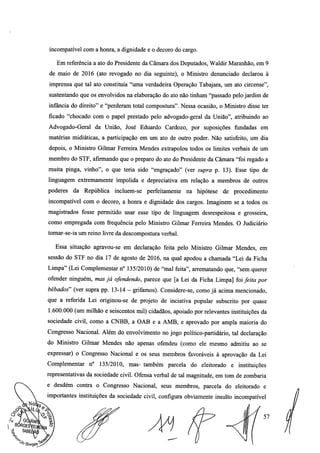 Setembro de 2016: Impeachment de Gilmar, documento assinado 