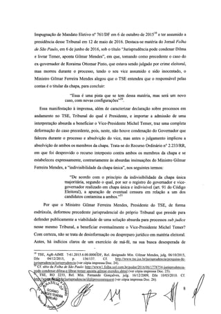 Setembro de 2016: Impeachment de Gilmar, documento assinado 