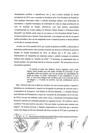 Setembro de 2016: Impeachment de Gilmar, documento assinado 