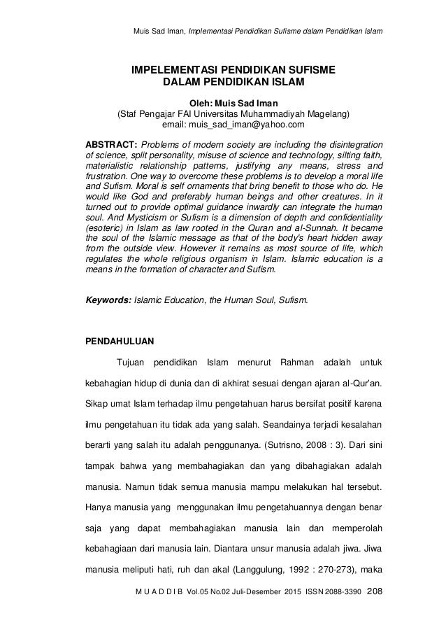 Impelementasi Pendidikan Sufisme