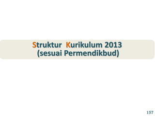 Struktur Kurikulum 2013
(sesuai Permendikbud)
157
 