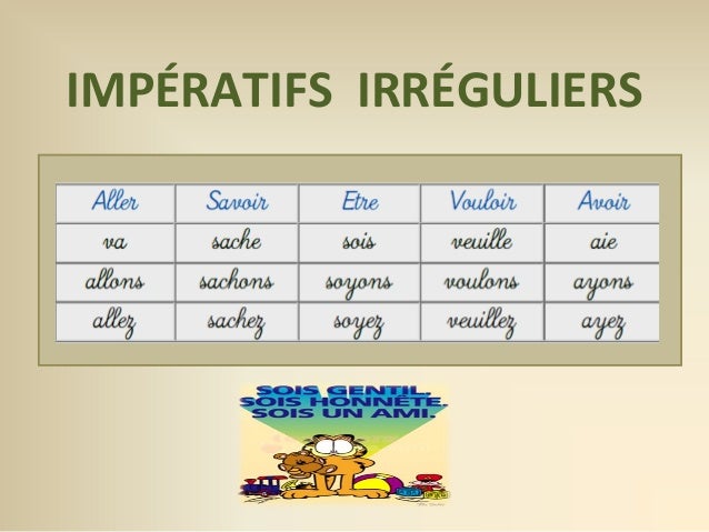 Image result for images impératives irrégulières