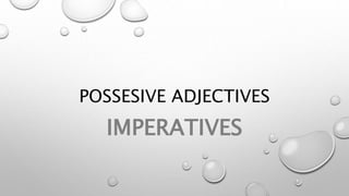 POSSESIVE ADJECTIVES
IMPERATIVES
 