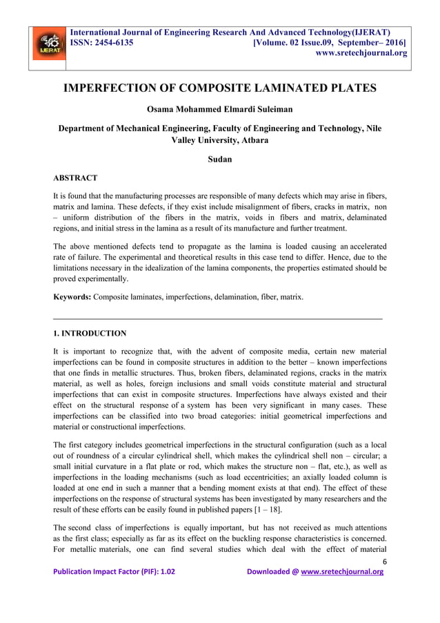 Imperfection of composite laminated plates PDF