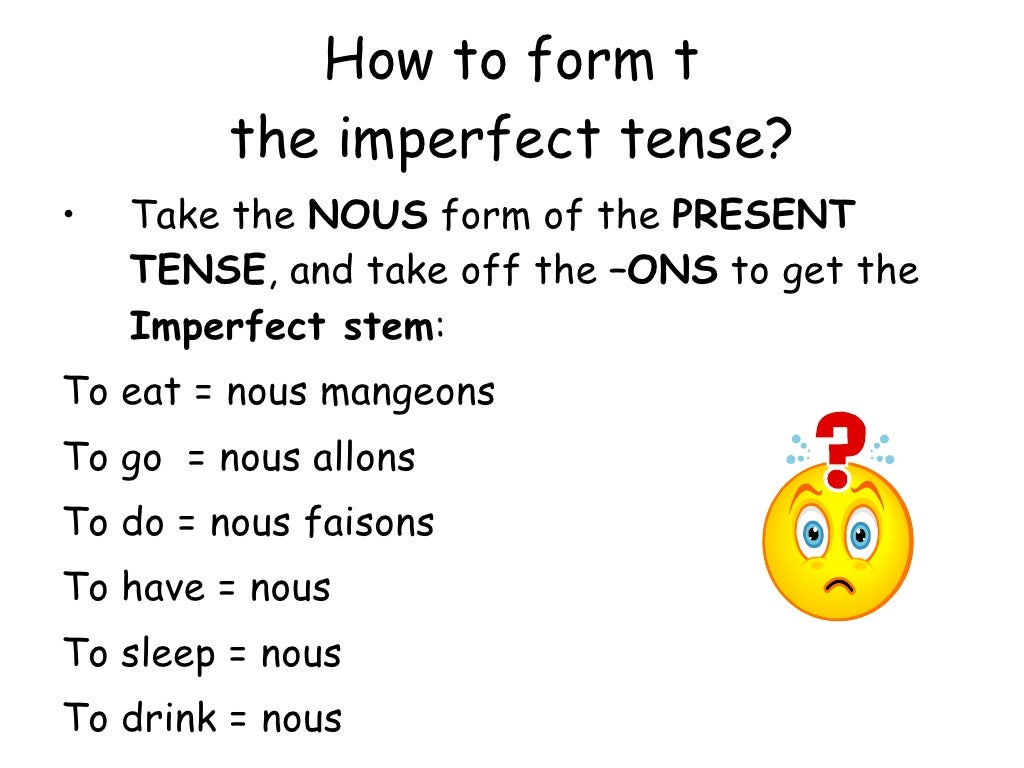 Imperfect Tense In French