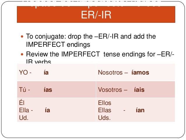 imperfect tense reflexives and stem changers imperfect form of ir