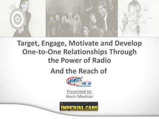 Target, Engage, Motivate and Develop
 One-to-One Relationships Through
          the Power of Radio
           And the Reach of WMRC.

              Presented to:
              Kevin Meehan
 