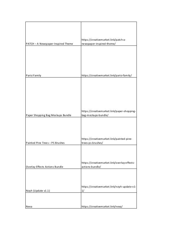 Download Creativemarket Complete List