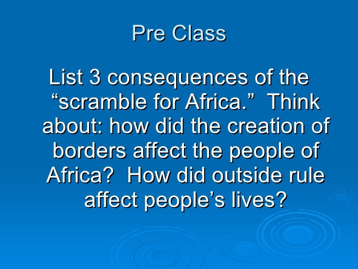What Started The Scramble For Africa
