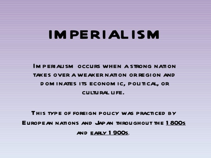 reasons for imperialism