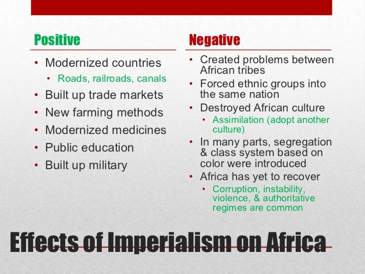 Positive Effects Of Imperialism In Africa