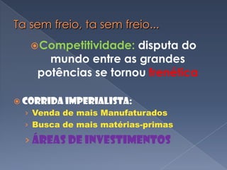 MERCADO FORNECEDOR DE MÃO-DE-OBRA BARATAJustificativa: O HOMEM BRANCO TEM A MISSÃO CIVILIZADORA DE ESPALHAR O PROGRESSO TÉCNICO-CIENTÍFICO PELO MUNDO