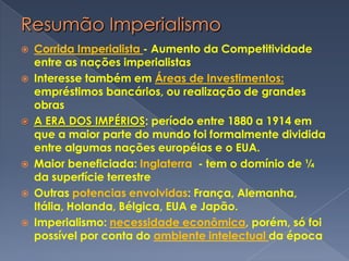 Quem se deu bem?INGLATERRA: ¼ do Mundo ta sob seu controle.Logo depois : FrançaBelgica e Holanda