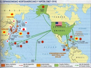 1904-05 1894-95 PANAMERICANISMO  DOCTRINA DEL DOLAR GUERRA HISPANO- AMERICANA PERRY 