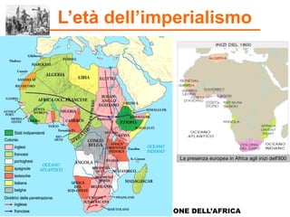 LA SPARTIZIONE DELL’AFRICA
L’età dell’imperialismo
La presenza europea in Africa agli inizi dell'800
 