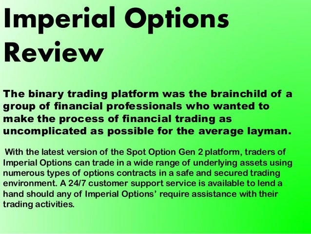 Imperial options binary trading review