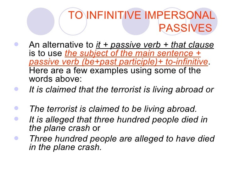 Impersonal passive sentences