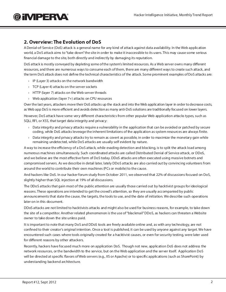 Denial of service research paper