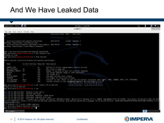 © 2014 Imperva, Inc. All rights reserved.
And We Have Leaked Data
Confidential24
 