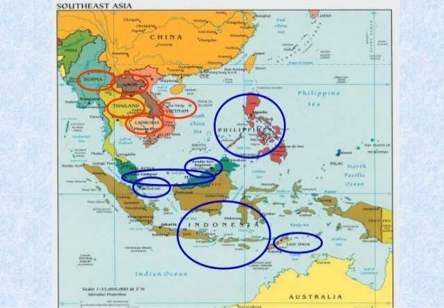 Timog Silangang Asya Map Drawing