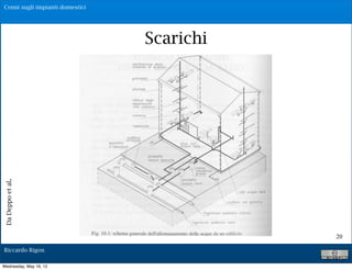 Cenni sugli impianti domestici




                                  Scarichi
Da Deppo et al.




                                             20

 Riccardo Rigon

Wednesday, May 16, 12
 