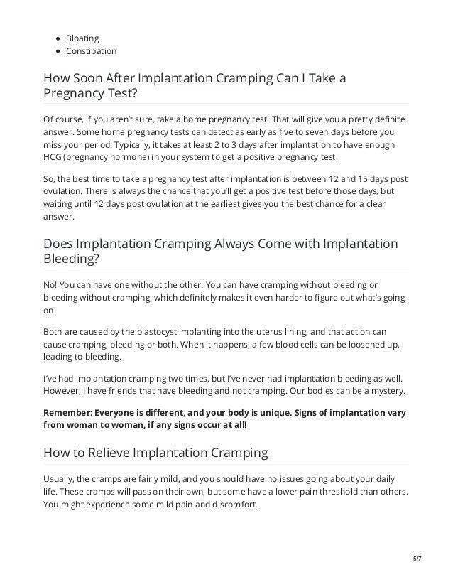 pics How Long After Implantation Bleeding Can I Test At Home implantation cramping how long does it