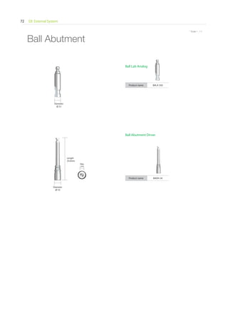 EB External System72
* Scale 1 : 1.1
Ball Lab Analog
Ball Abutment Dirver
Product name BALA 350
Product name BADH 24
Ball Abutment
Diameter
∅ 3.5
Diameter
∅ 5.0
Hex
2.4
Length
25.0mm
Go to Index
 