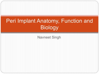 Navneet Singh
Peri Implant Anatomy, Function and
Biology
 
