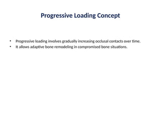 Progressive Loading Effect Comprehensive Seminar on Implant Loading Protocols in Prosthodontics | PPTX