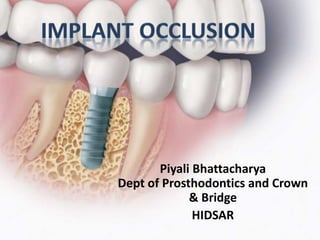 Piyali Bhattacharya
Dept of Prosthodontics and Crown
& Bridge
HIDSAR
 