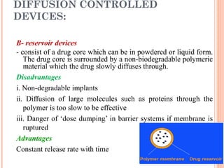 DIFFUSION CONTROLLED
DEVICES:
 