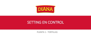 SETTING EN CONTROL
PLANTA 1 - TORTILLAS
 