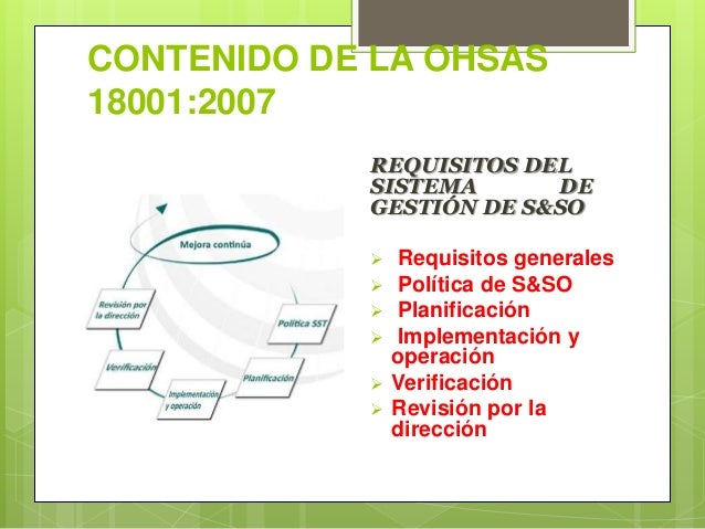 Implementacion de la norma ohsas 18001 en las empresas